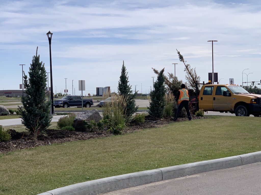 A Yellow Truck Parked on the Roadside